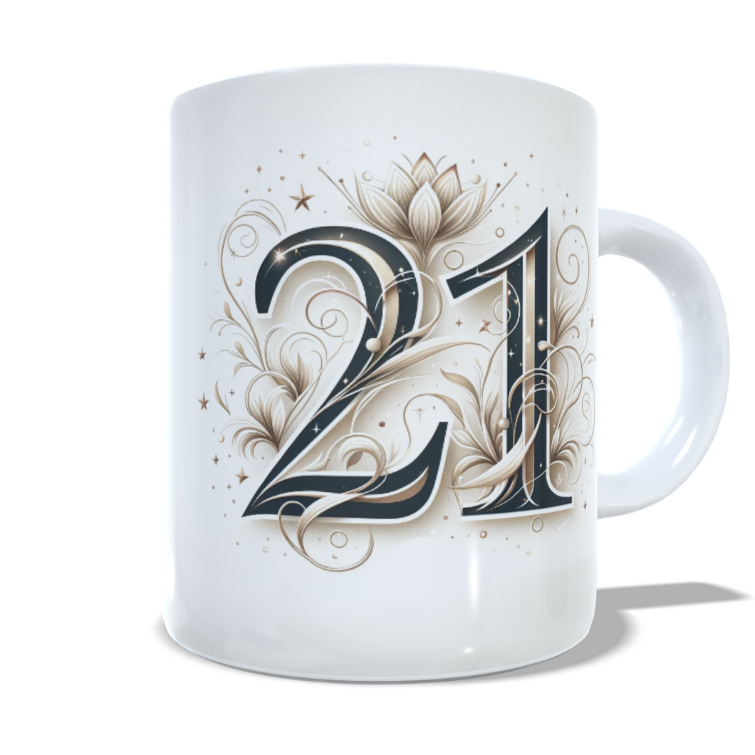 Printed 21st Ceramic Mugs