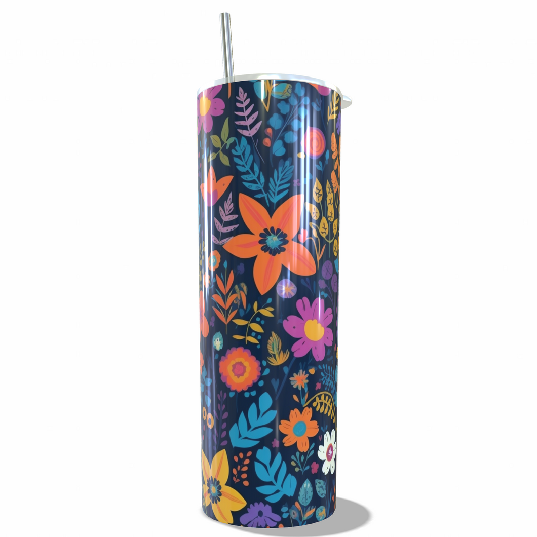 20oz Skinny Flower 2 print Tumbler