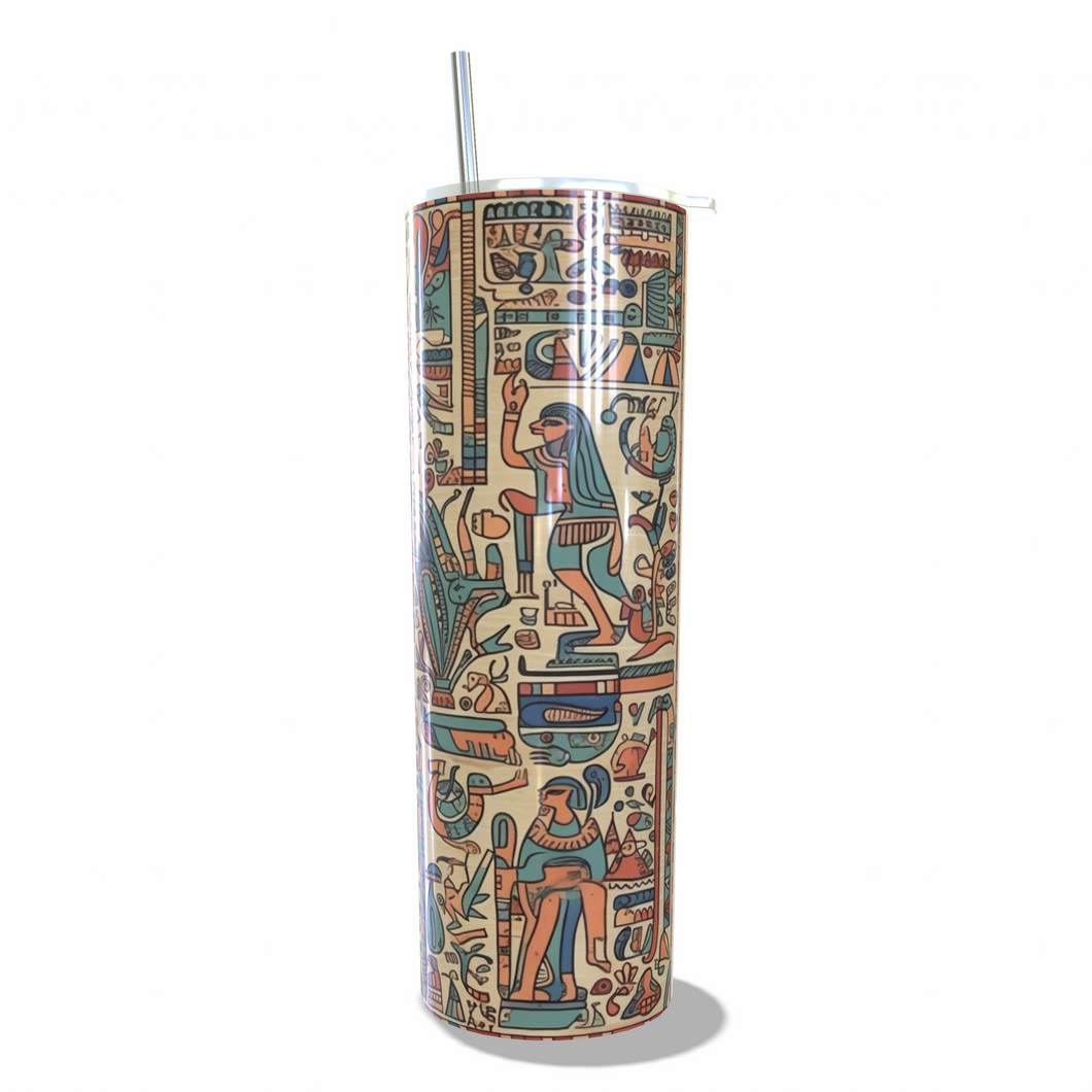 20oz Skinny Egyptian print Tumbler