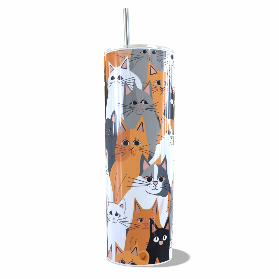 20oz Skinny Cat print Tumbler