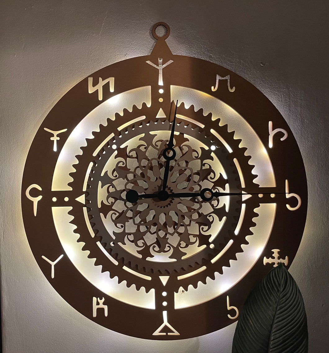 Nordic Mandala Gear Clock