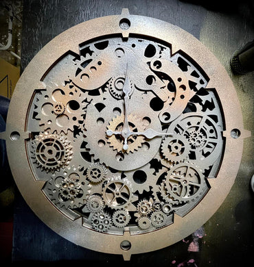 Beautiful Full Gear Clock - periwinkle-laser