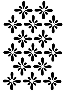 Stencil 224 - Flower patterns - periwinkle-laser