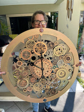 Load image into Gallery viewer, Large Steam Punk Mandala Clock - periwinkle-laser
