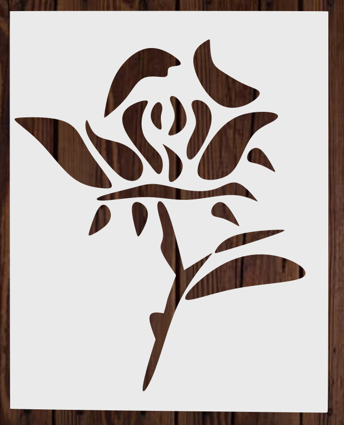 208 Stencil - Rose - periwinkle-laser