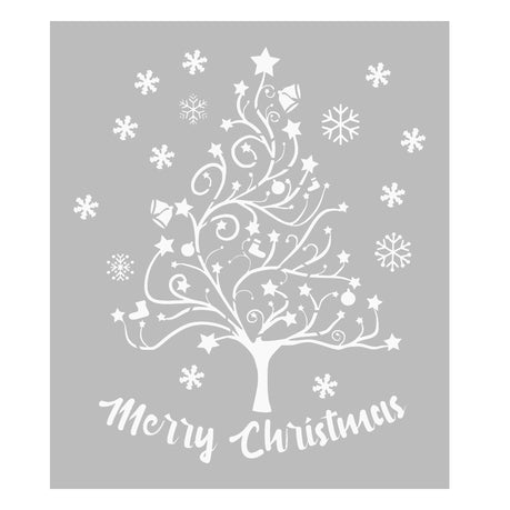 Large Beautiful Christmas stencil - Tree and Snowflakes