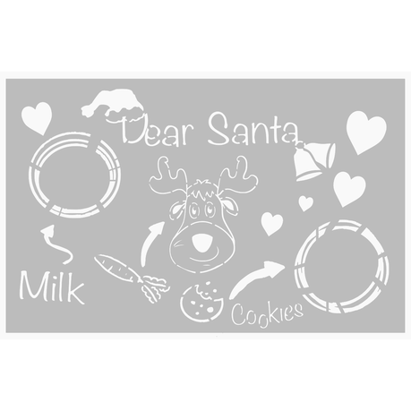 Dear Santa Cookie and Milk Stencils (40cm x 28cm)