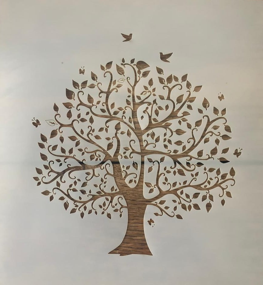 Stencil 223 - Tree - periwinkle-laser